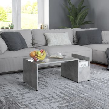 Gossi masuta de cafea, gri beton, 90 x 45 x 35 cm, lemn prelucrat