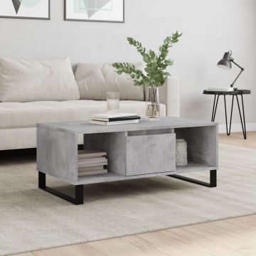 Gossi masuta de cafea, gri beton, 90x50x36,5 cm, lemn compozit