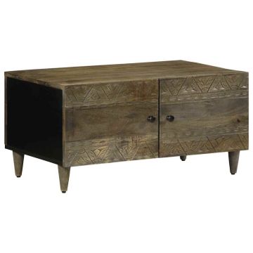 Gossi masuta de cafea gri deschis 80x50x40 cm lemn masiv de mango