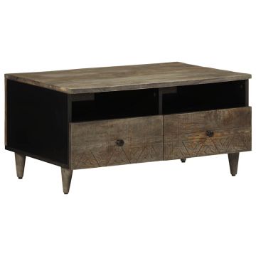 Gossi masuta de cafea gri deschis 80x54x40 cm lemn masiv de mango