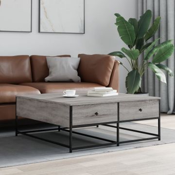 Gossi masuta de cafea, gri sonoma, 100x99x40 cm, lemn prelucrat