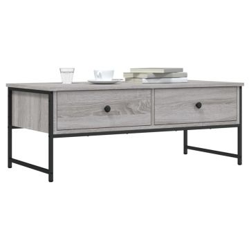 Gossi masuta de cafea, gri sonoma, 101x49x39,5 cm, lemn compozit