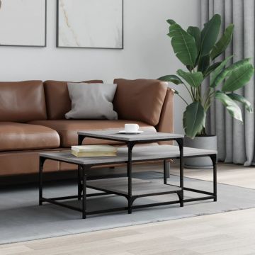 Gossi masuta de cafea, gri sonoma, 102x60x45 cm, lemn compozit