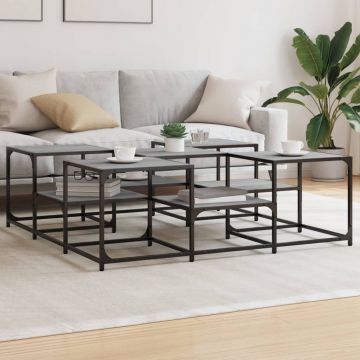 Gossi masuta de cafea, gri sonoma, 121x121x40 cm, lemn prelucrat