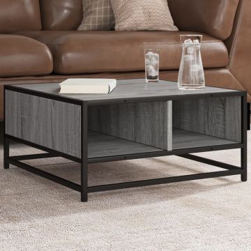 Gossi masuta de cafea gri sonoma 60,5x60,5x30 cm lemn prelucrat/metal