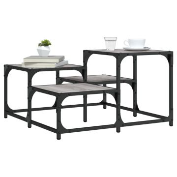 Gossi masuta de cafea, gri sonoma, 68x68x40 cm, lemn prelucrat