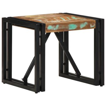 Gossi masuta de cafea multicolora 40x40x35 cm lemn masiv recuperat