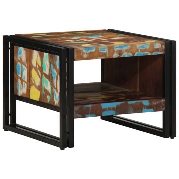 Gossi masuta de cafea multicolora 50x50x38 cm lemn masiv recuperat