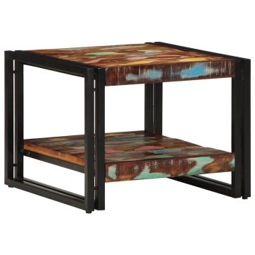 Gossi masuta de cafea multicolora 50x50x38 cm lemn masiv recuperat