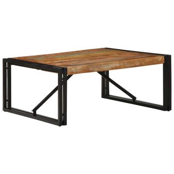 Gossi masuta de cafea multicolora 80x80x35 cm lemn masiv recuperat
