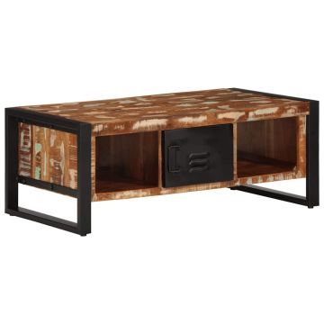 Gossi masuta de cafea multicolora 90x50x36 cm lemn masiv recuperat