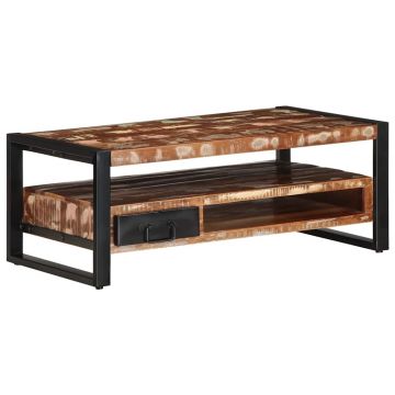 Gossi masuta de cafea multicolora 90x50x36 cm lemn masiv recuperat