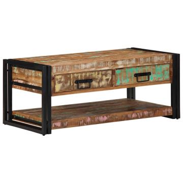 Gossi masuta de cafea multicolora 90x50x38 cm lemn masiv recuperat