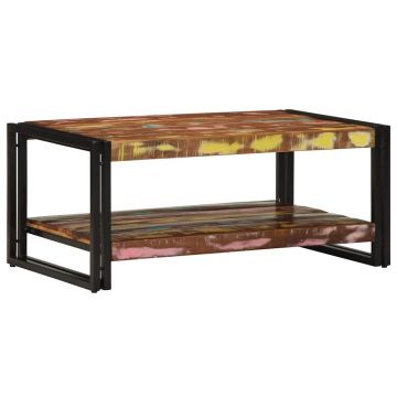 Gossi masuta de cafea multicolora 90x50x38 cm lemn masiv recuperat