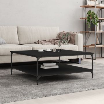 Gossi masuta de cafea negru 100x100x40 cm lemn prelucrat