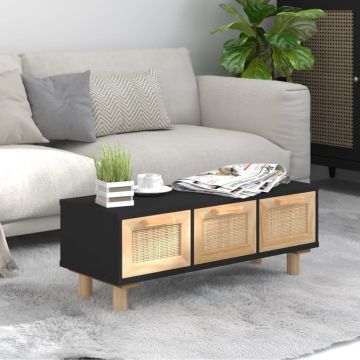 Gossi masuta de cafea negru 80x40x30 cm lemn prelucrat&lemn masiv pin