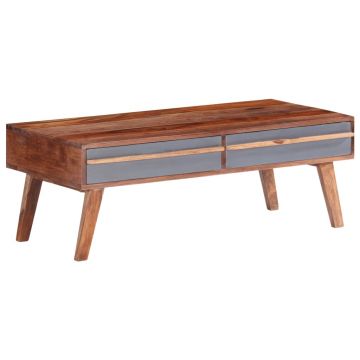 Gossi masuta de cafea, gri, 110x50x40 cm, lemn masiv