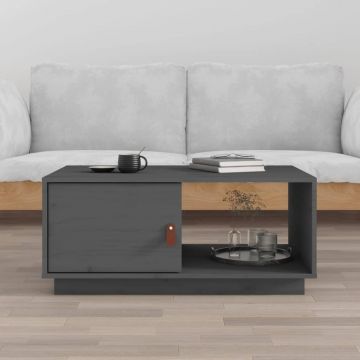 Gossi masuta de cafea, gri, 80x50x35,5 cm, lemn masiv de pin