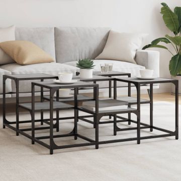 Gossi masuta de cafea, gri sonoma, 91x91x40 cm, lemn prelucrat