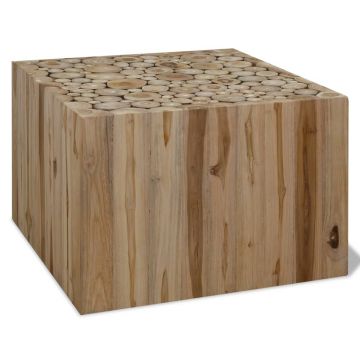Gossi masuta de cafea, lemn de tec natural, 50 x 50 x 35 cm