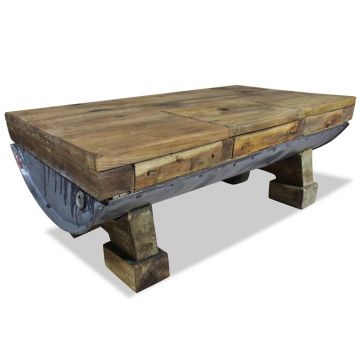 Gossi masuta de cafea, lemn masiv reciclat, 90x50x35 cm