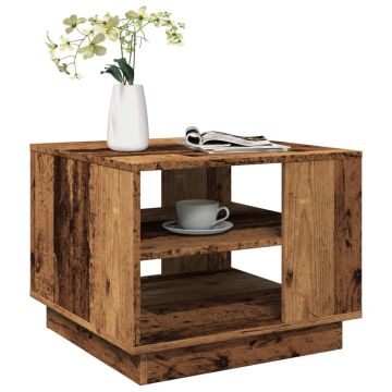 Gossi masuta de cafea, lemn vechi, 55x55x42 cm, lemn prelucrat
