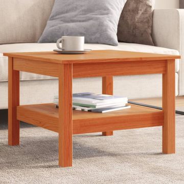 Gossi masuta de cafea, maro ceruit, 55x55x40 cm, lemn masiv de pin
