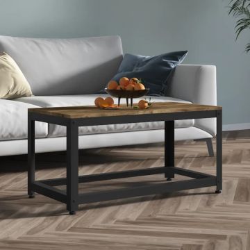 Gossi masuta de cafea, maro inchis & negru, 90x45x45 cm, mdf si fier