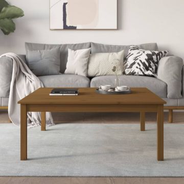 Gossi masuta de cafea, maro miere, 100x100x40 cm, lemn masiv de pin