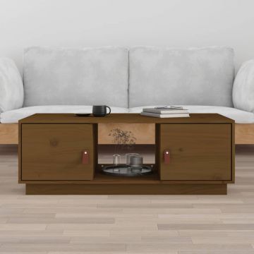 Gossi masuta de cafea, maro miere, 100x50x35 cm, lemn masiv de pin
