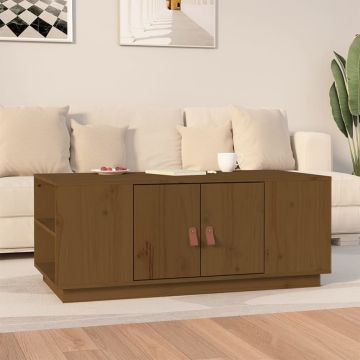 Gossi masuta de cafea, maro miere, 100x50x41 cm, lemn masiv de pin