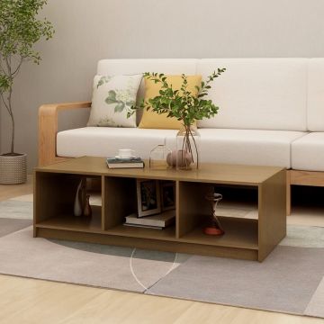 Gossi masuta de cafea, maro miere, 110x50x34 cm, lemn masiv de pin