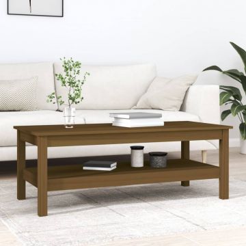Gossi masuta de cafea, maro miere, 110x50x40 cm, lemn masiv de pin