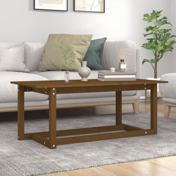 Gossi masuta de cafea, maro miere, 110x55x45 cm, lemn masiv de pin