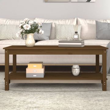 Gossi masuta de cafea, maro miere, 110x55x45 cm, lemn masiv de pin