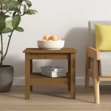 Gossi masuta de cafea, maro miere, 45x45x40 cm, lemn masiv de pin