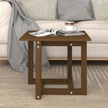 Gossi masuta de cafea, maro miere, 50x50x45 cm, lemn masiv de pin