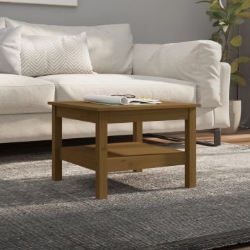 Gossi masuta de cafea, maro miere, 55x55x40 cm, lemn masiv de pin