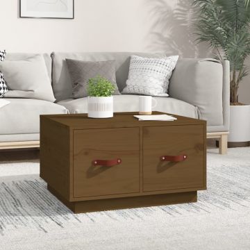 Gossi masuta de cafea, maro miere, 60x53x35 cm, lemn masiv de pin