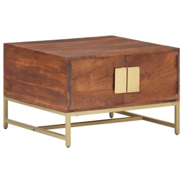 Gossi masuta de cafea, maro miere, 67x67x45 cm, lemn masiv acacia