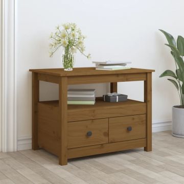 Gossi masuta de cafea, maro miere, 71x49x55 cm, lemn masiv de pin