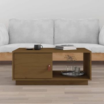 Gossi masuta de cafea, maro miere, 80x50x35,5 cm, lemn masiv de pin