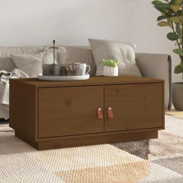 Gossi masuta de cafea, maro miere, 80x50x35 cm, lemn masiv de pin
