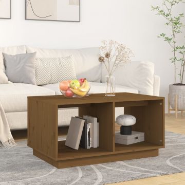 Gossi masuta de cafea, maro miere, 80x50x40 cm, lemn masiv de pin