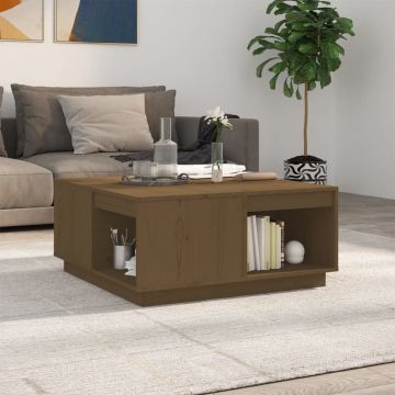 Gossi masuta de cafea, maro miere, 80x81x36,5 cm, lemn masiv de pin