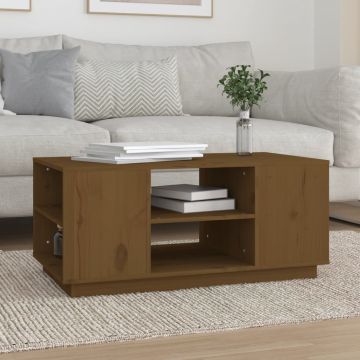 Gossi masuta de cafea, maro miere, 90x49x40,5 cm, lemn masiv de pin