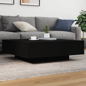 Gossi masuta de cafea, negru, 100x100x31 cm, lemn prelucrat