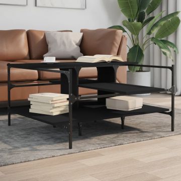 Gossi masuta de cafea, negru, 100x100x48,5 cm, lemn prelucrat