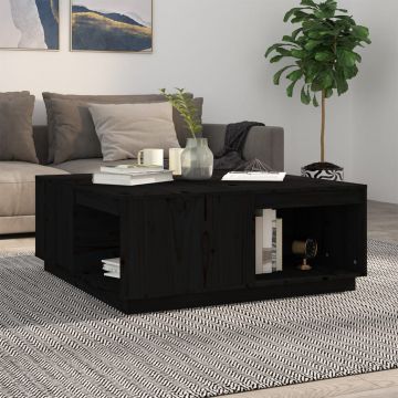 Gossi masuta de cafea, negru, 100x101x40,5 cm, lemn masiv de pin