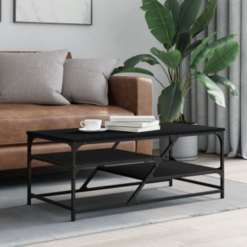 Gossi masuta de cafea, negru, 100x49x40 cm, lemn compozit